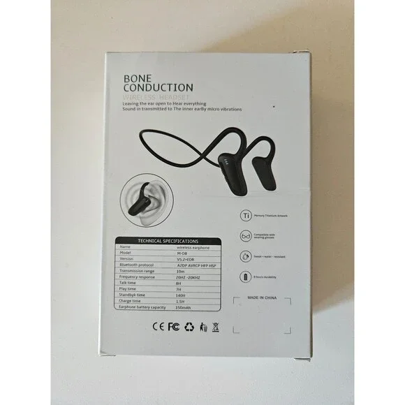 JussXper Bone Conduction Wireless open ear headphones M-D 8 Sports Waterproof On-Ear Headphones